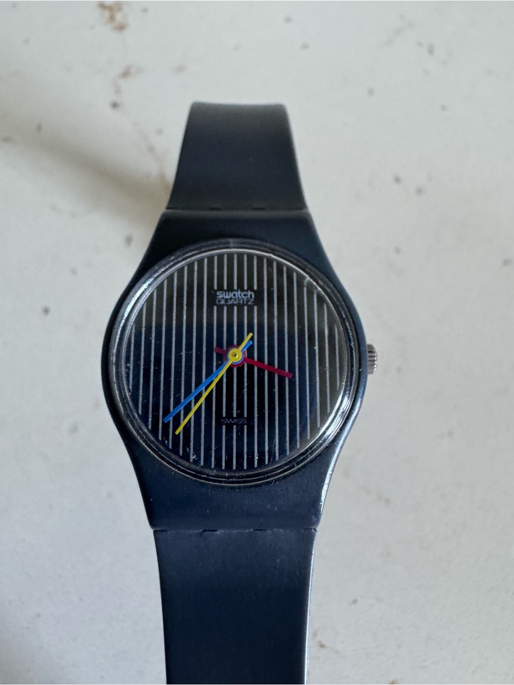 Vintage! Swatch Lady LA100 "Miss Chanel" / "Miss Pinstripe" wristwatch